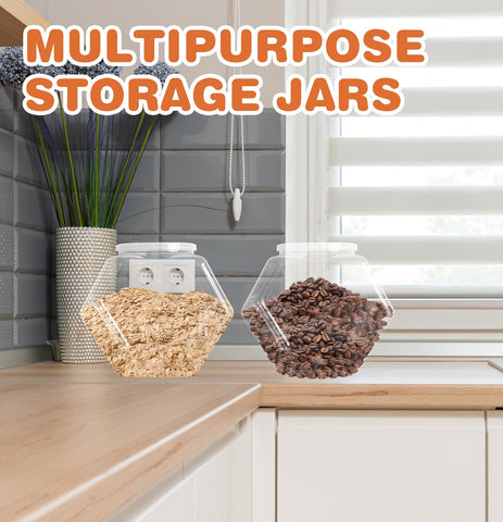 Jarra de galletas hexagonal Woozettn, ideal para buffet o celebraciones