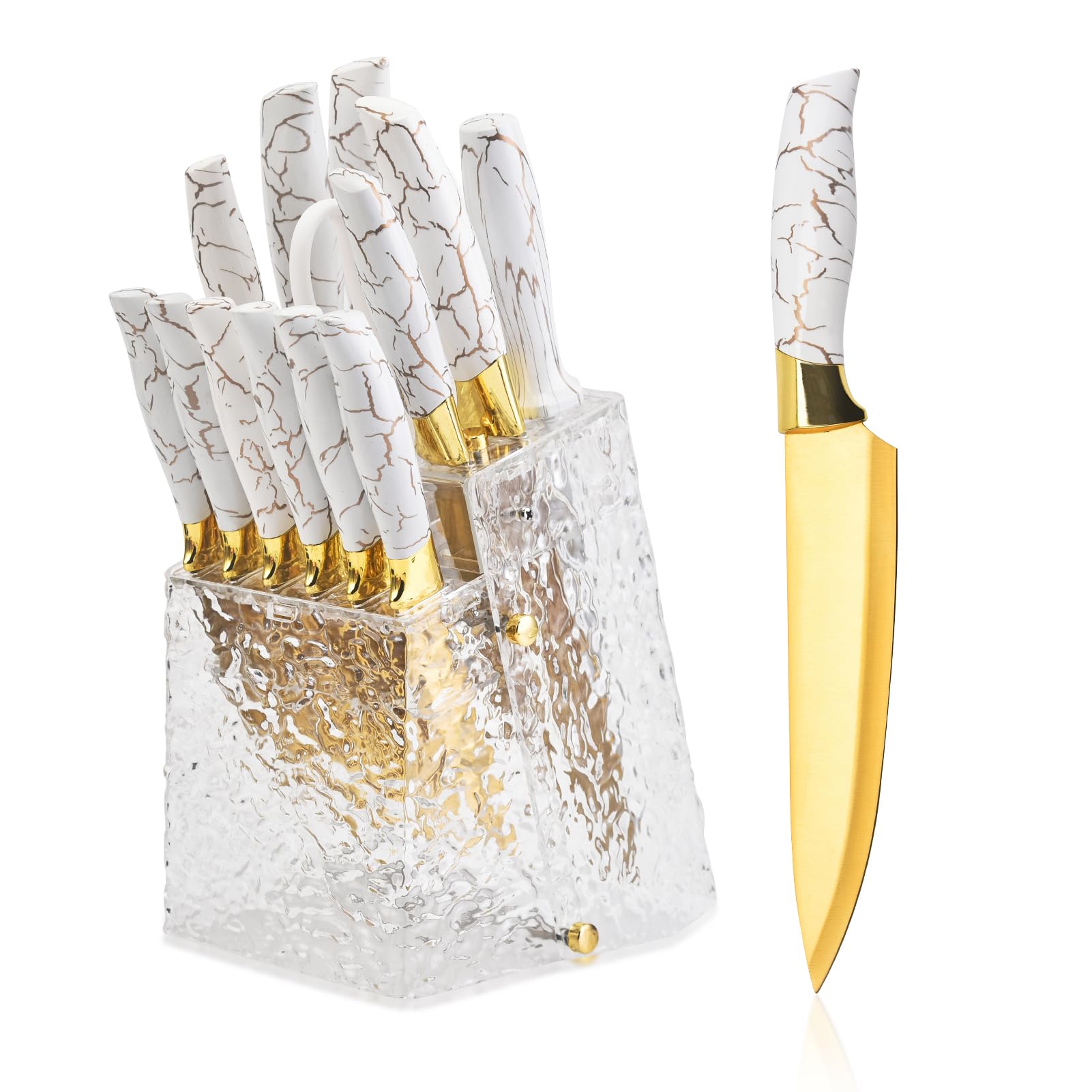 WopZra conjunto de cuchillos de cocina 14 piezas, afilado profesional para cualquier plato.