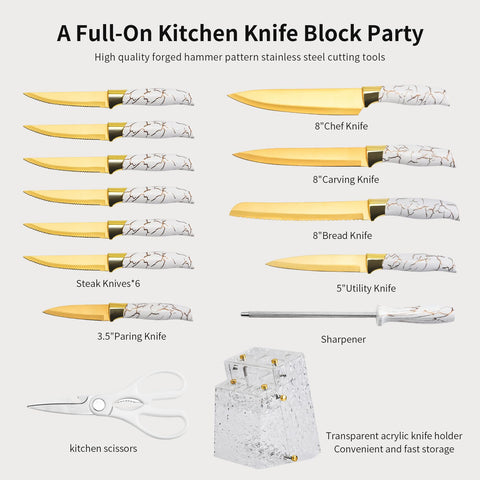 Cuchillo grande de cocina WopZra de 8 pulgadas, filo preciso para carnes y vegetales.