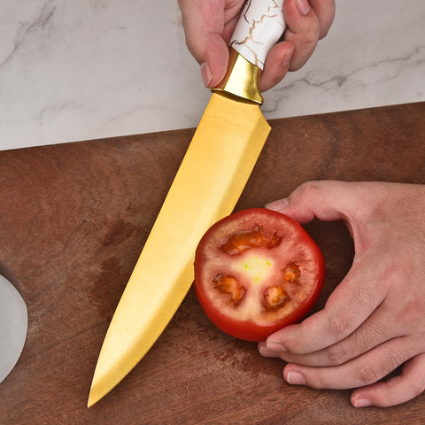 Cuchillos serrados para bistec WopZra, 6 piezas, corte limpio.