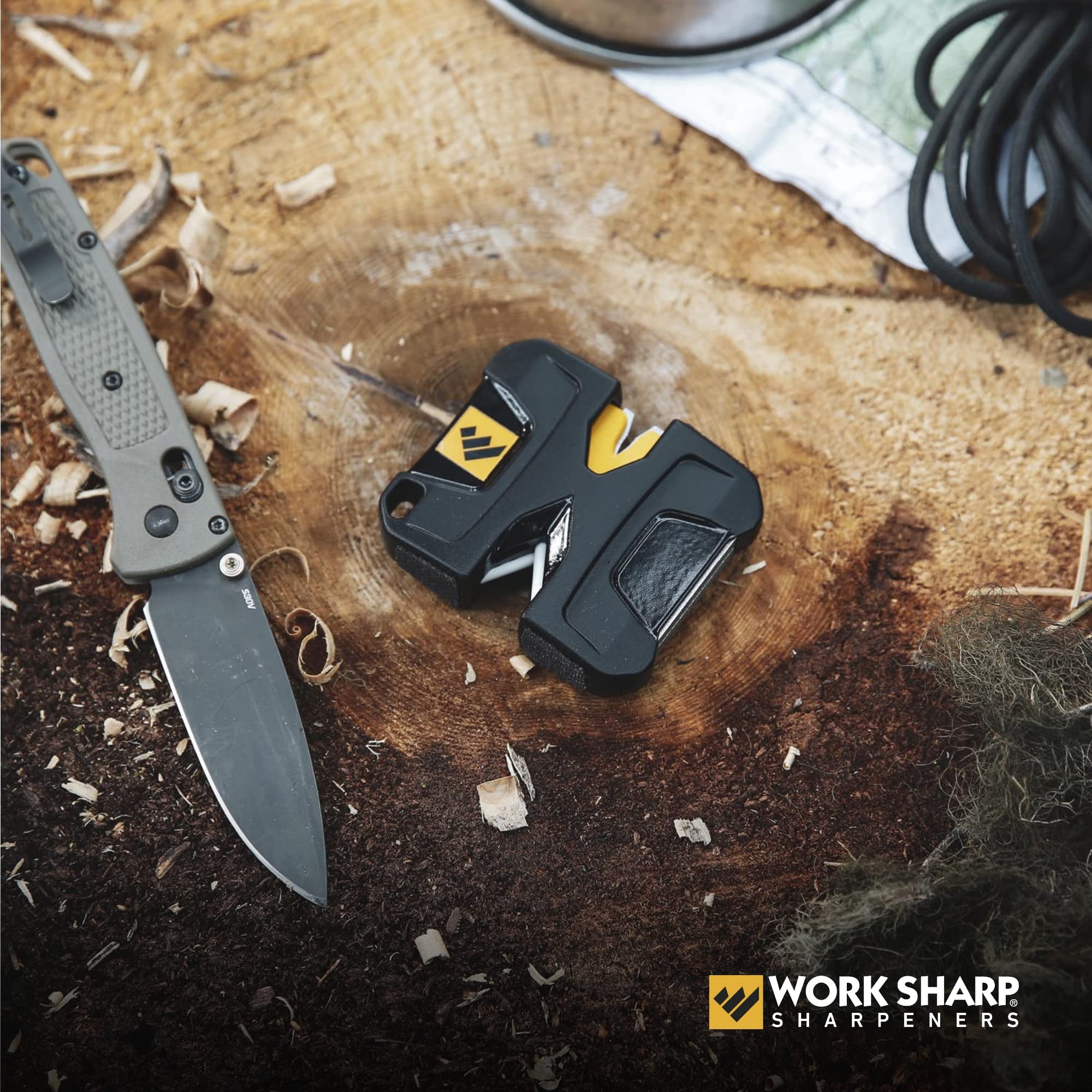 WORK SHARP afilado por pivote que sigue la curva del cuchillo para filo uniforme