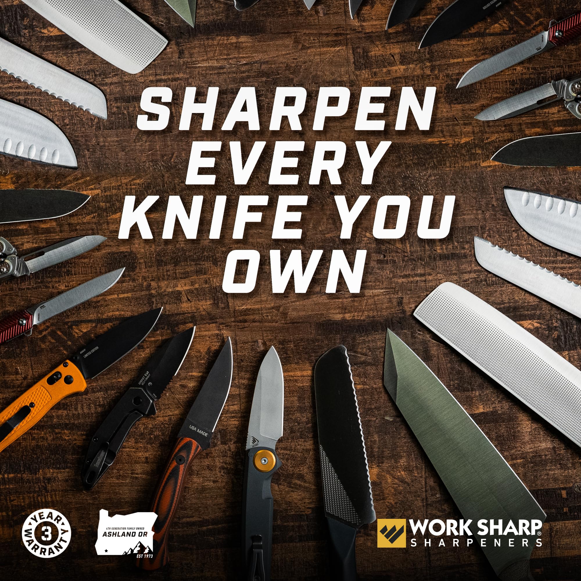 Diseño en Oregón de Work Sharp que refleja ingeniería.