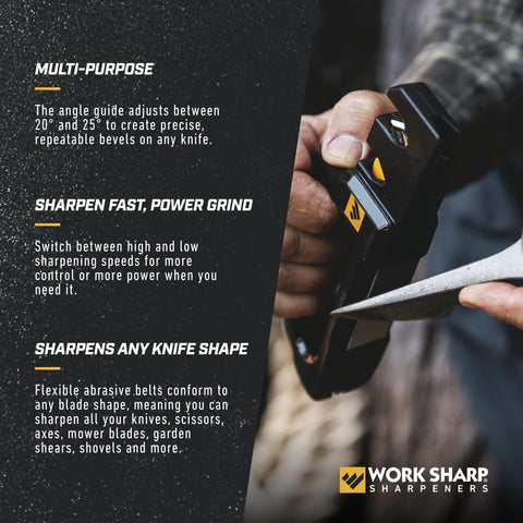Work Sharp Pivot Pro afila tijeras con afilador removible.