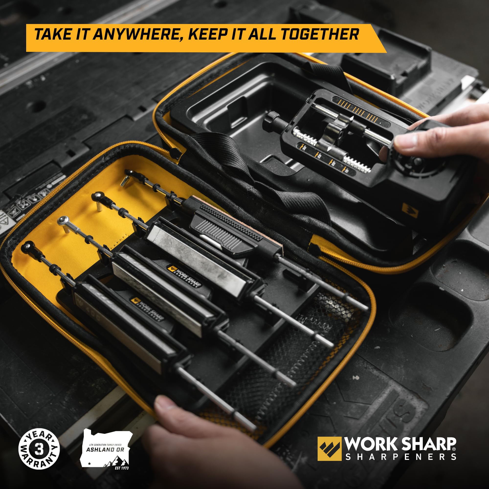 WORK SHARP Precision Adjust Elite, piedras con diamante para un filo inicial definido.