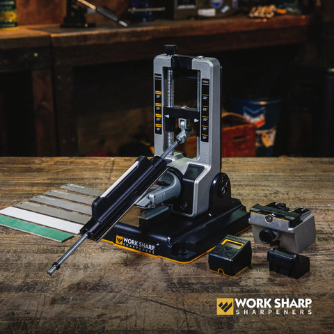 Work Sharp Professional Precision, ajuste de ángulo digital para afilado exacto.