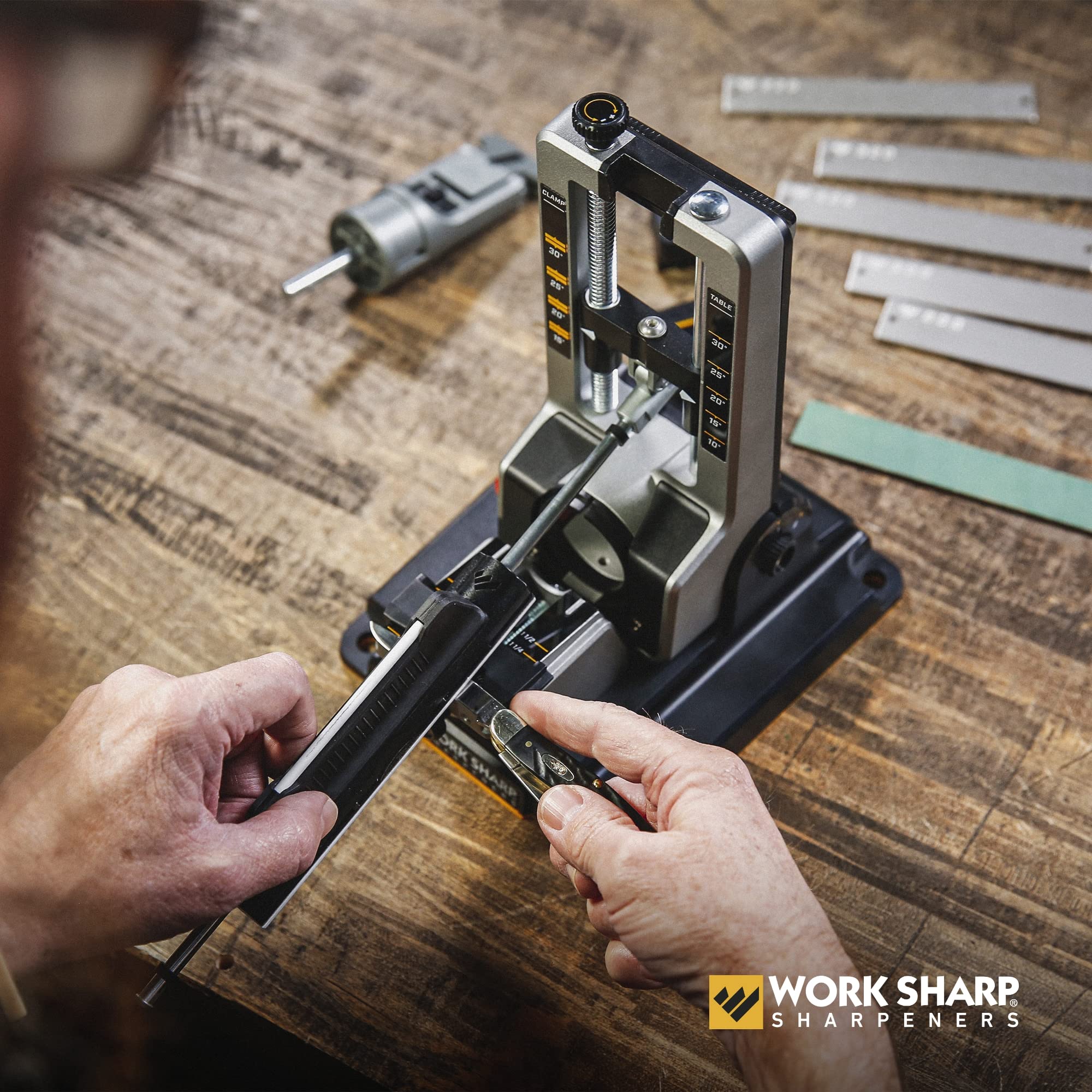 Work Sharp Professional Precision, cuero de lustrado para pulir el filo.