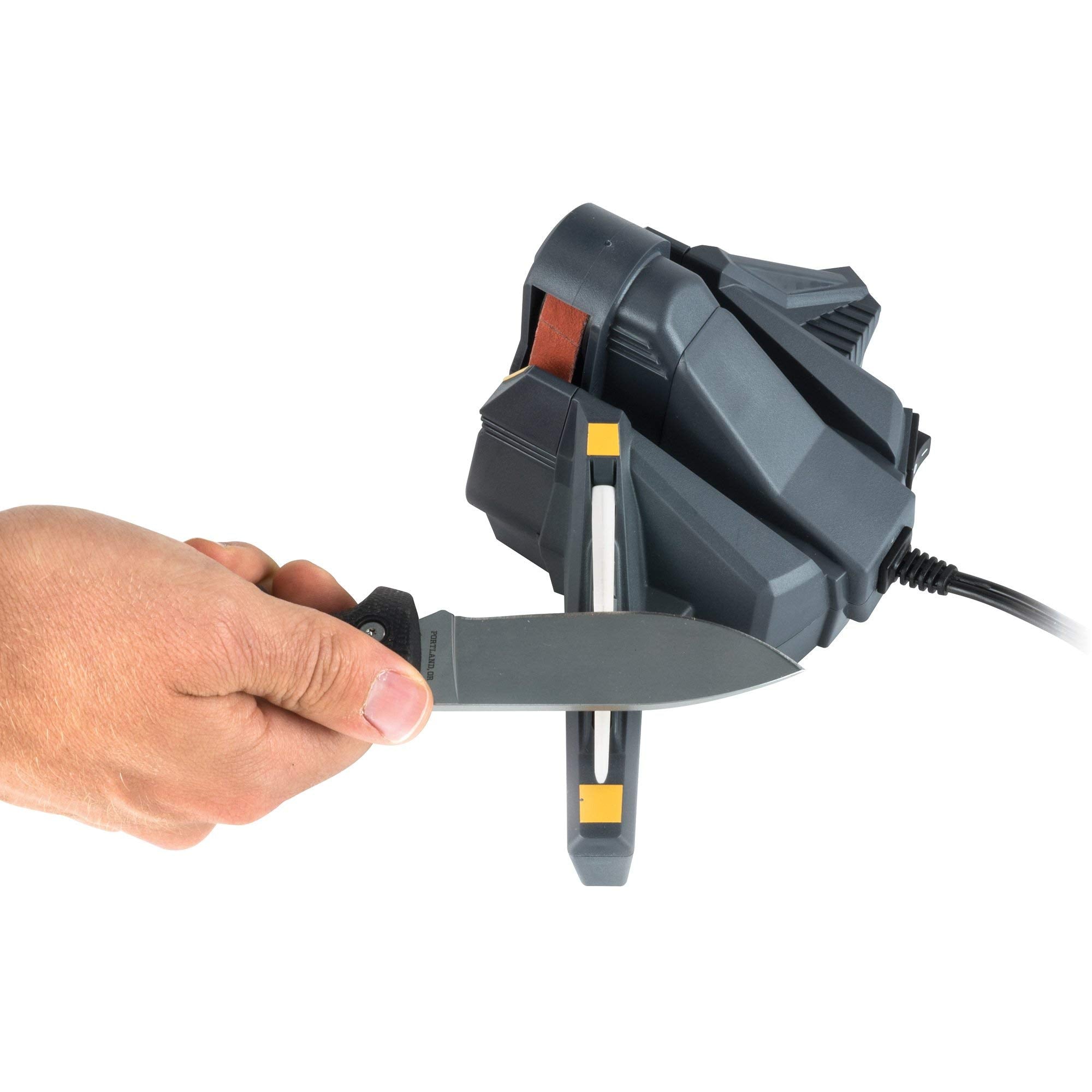 Work Sharp WSCMB: tecnología de banda flexible para afilar con seguridad.
