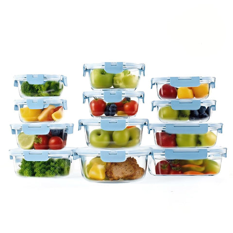 BYLWORKOUT, conjunto 24 frascos de vidrio para almacenar y preparar comidas.