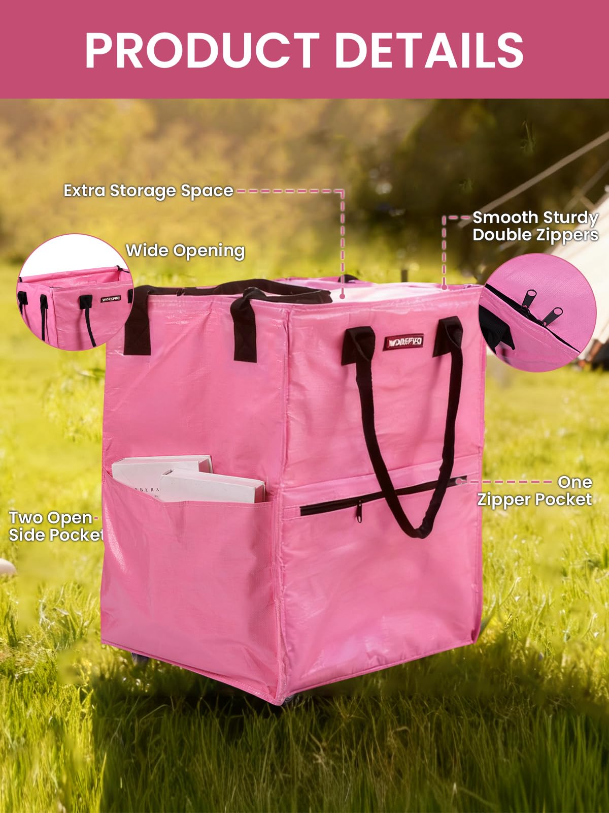 WORKPRO bolsillos externos para organizar accesorios y herramientas pequeñas