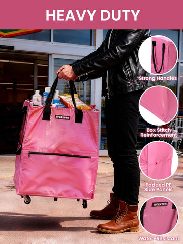 WORKPRO capacidad 110 libras para transportar compras y suministros