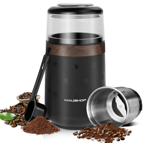 WORKPRO HAUSHOF molinillo de café en primer plano para granos frescos y aromáticos.