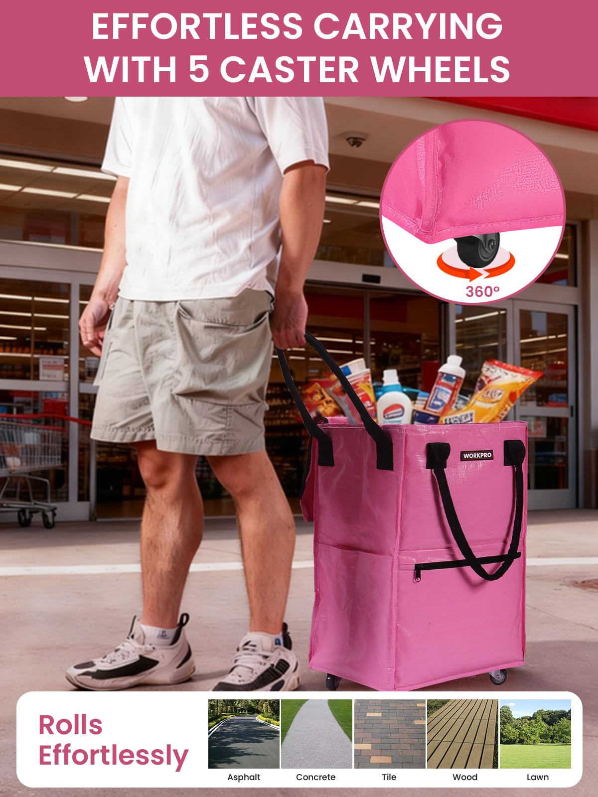 WORKPRO uso multifuncional para compras, lavandería y mudanzas