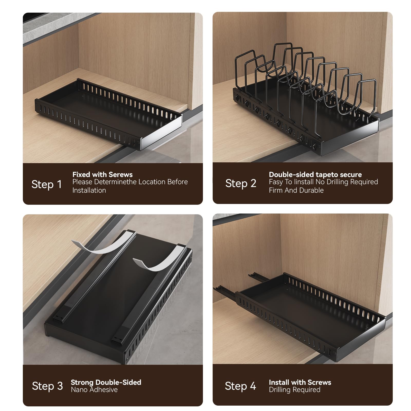 WOSHEN organizador bajo mueble, optimiza el espacio de la cocina.