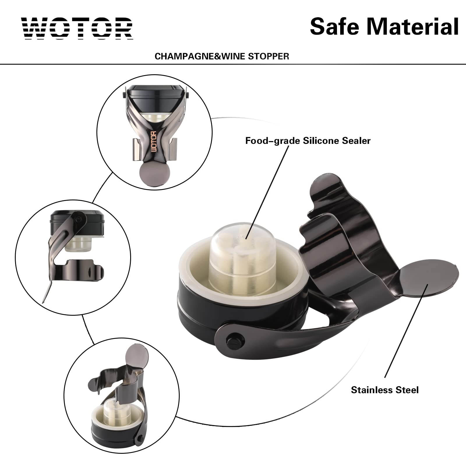 Cierre con clic WOTOR: seguro y sin fugas para botellas abiertas