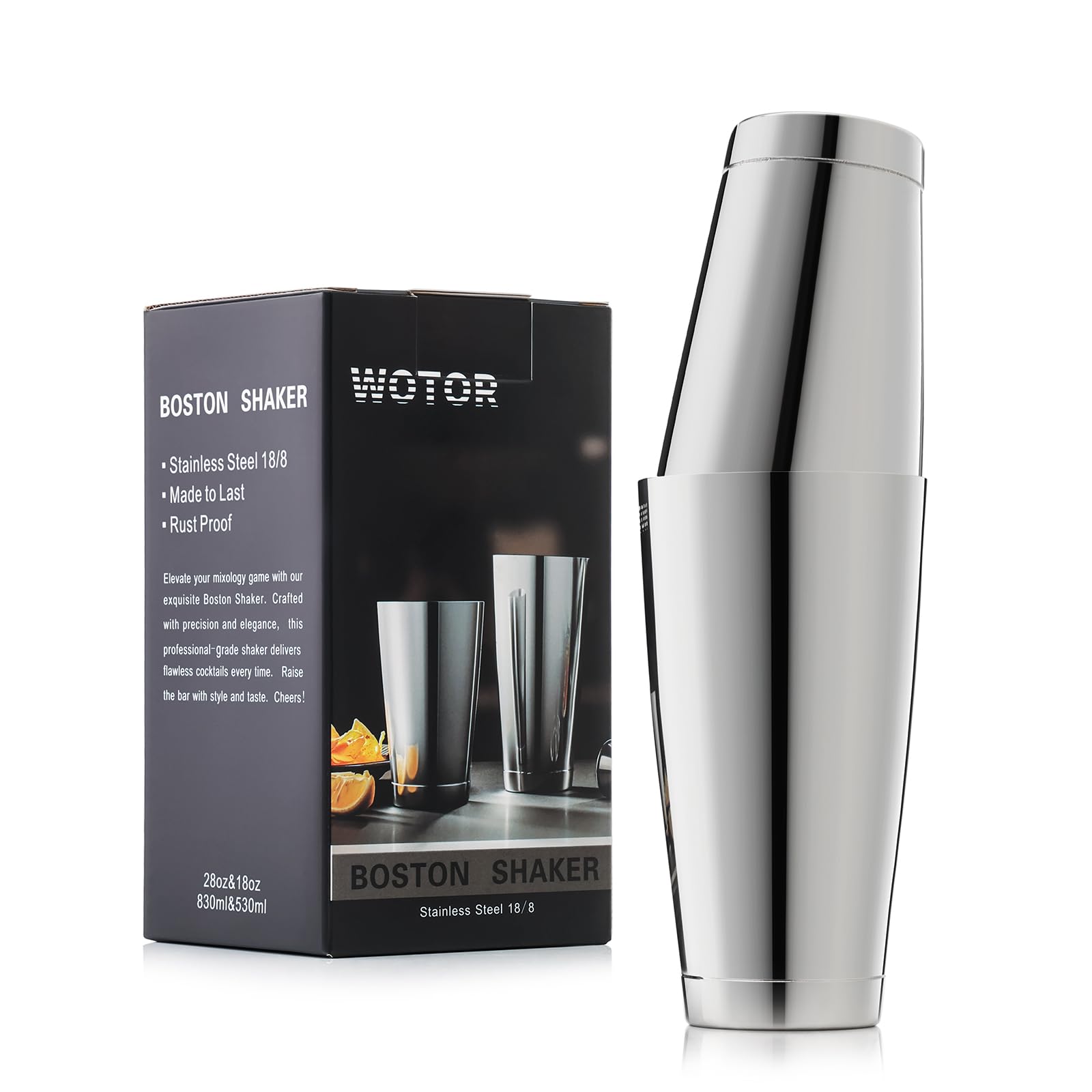 WOTOR Conjunto Boston de 18 onzas para mezclar con precisión.