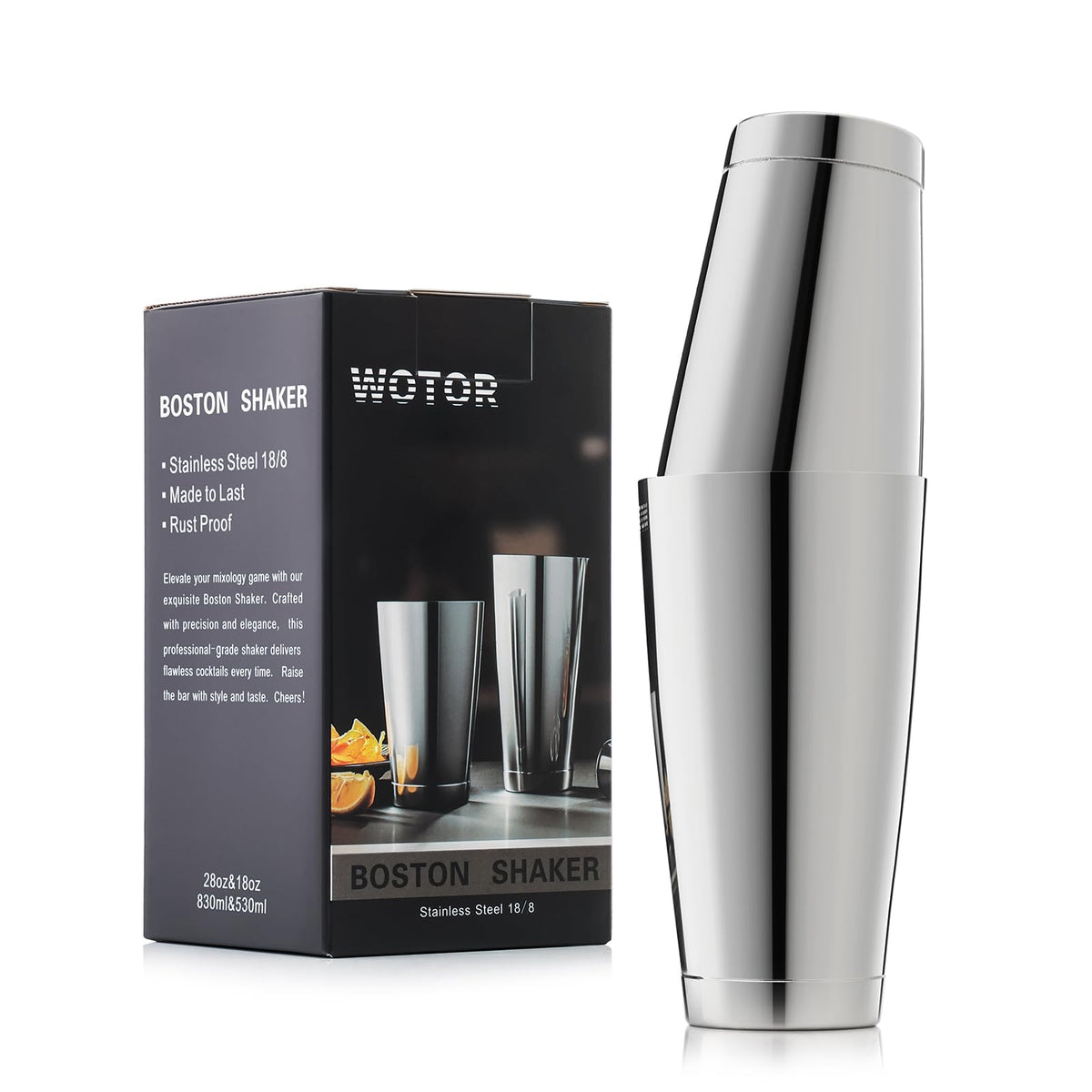 WOTOR Conjunto Boston de 18 onzas para mezclar con precisión.