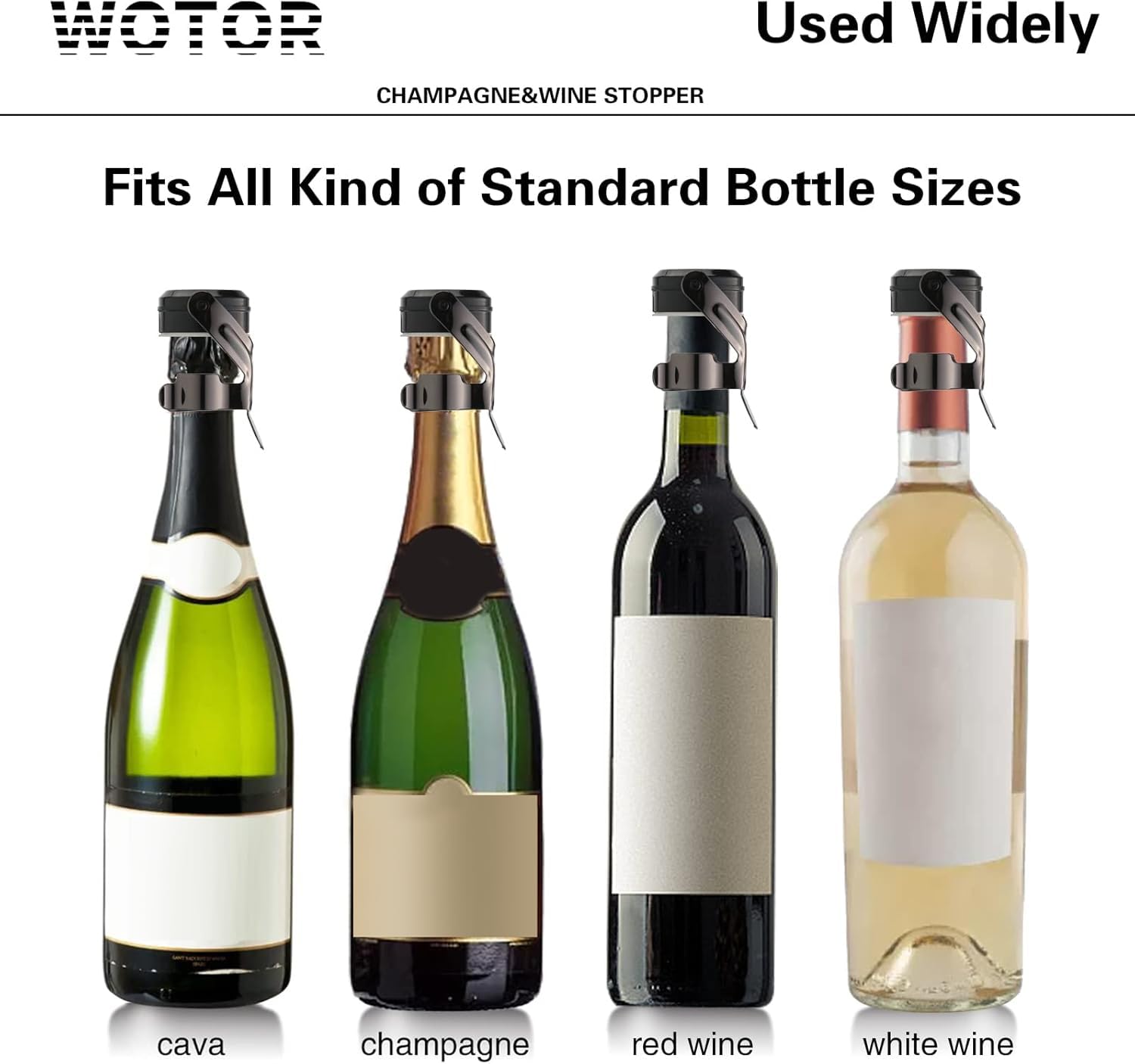 WOTOR pack doble: dos tapas reutilizables para champán o vino