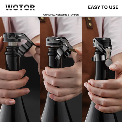 Tapon WOTOR boca botella: silicona y acero para cerrar herméticamente