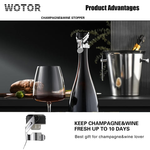 Tapón WOTOR para cava con cierre seguro evita derrames.
