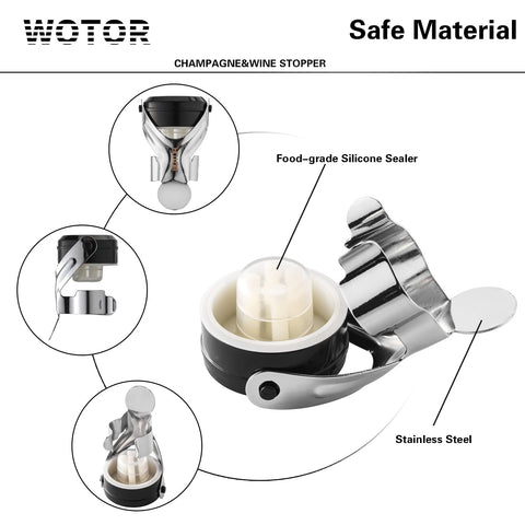 Tapón de silicona WOTOR facilita limpieza y uso reutilizable.