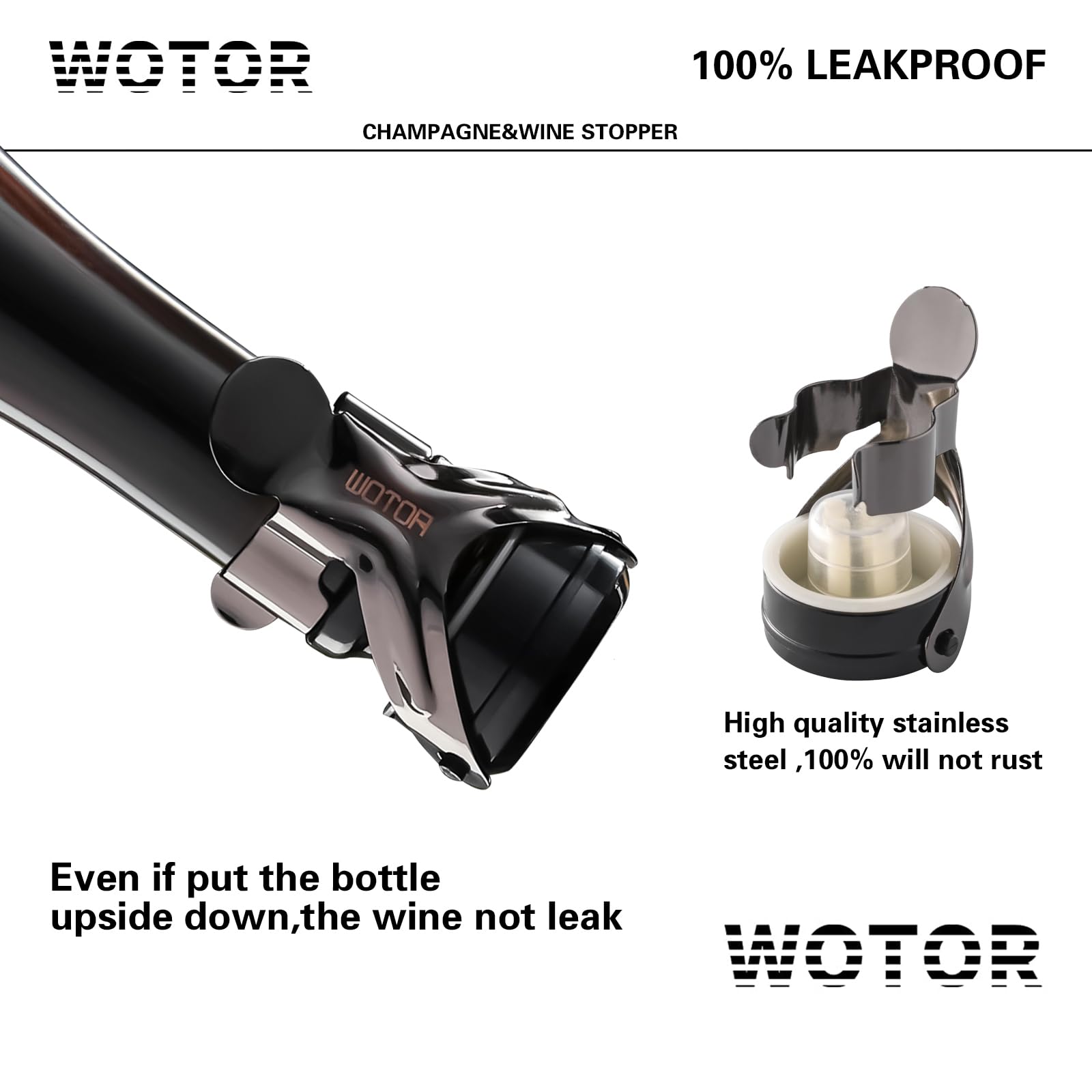 WOTOR tapon botella vino: silicona alimentaria para un sellado seguro y reutilizable