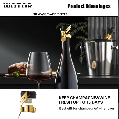Tapon WOTOR para vino blanco en acero inoxidable conserva sabor