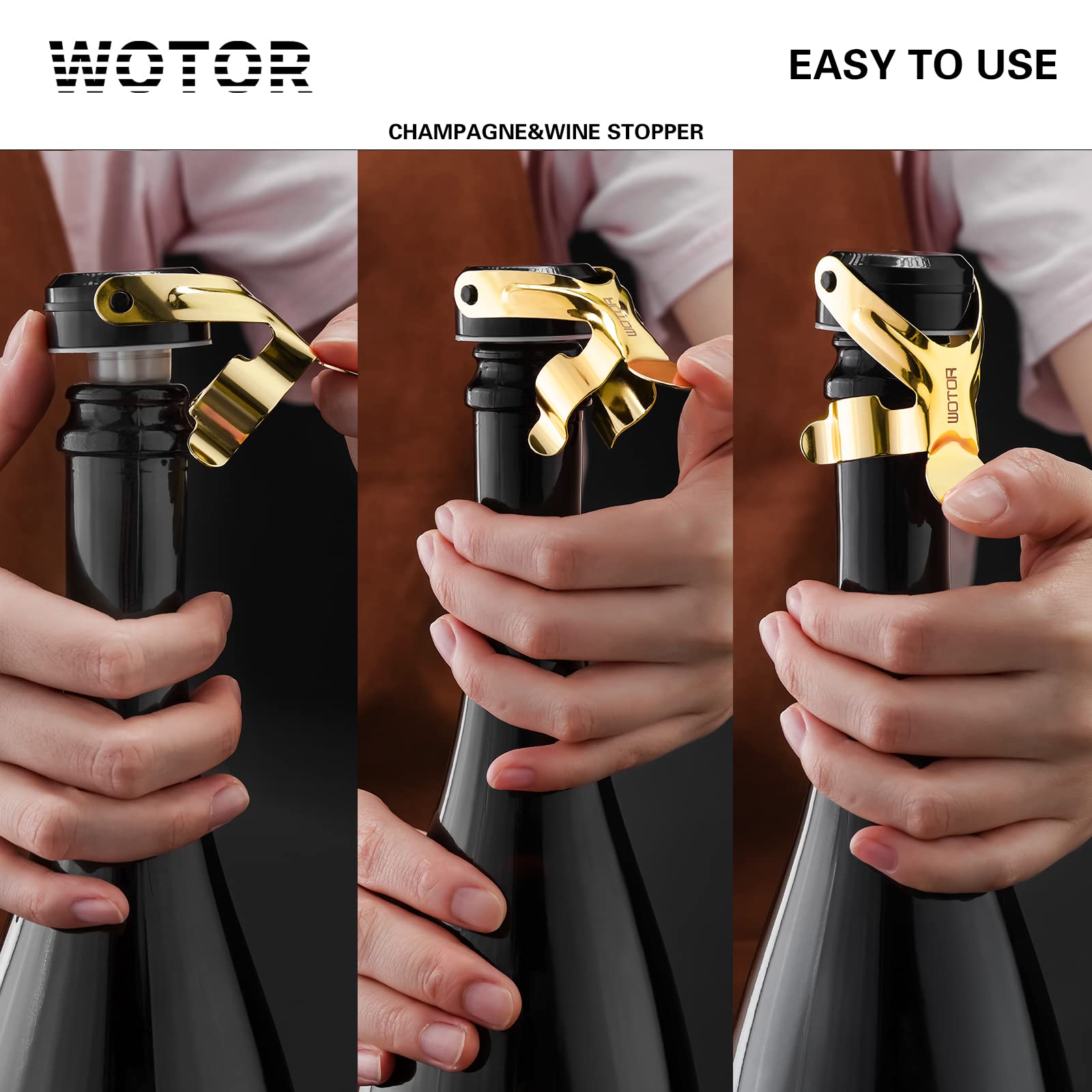 Tapon WOTOR para vino tinto en acero inoxidable evita oxidación