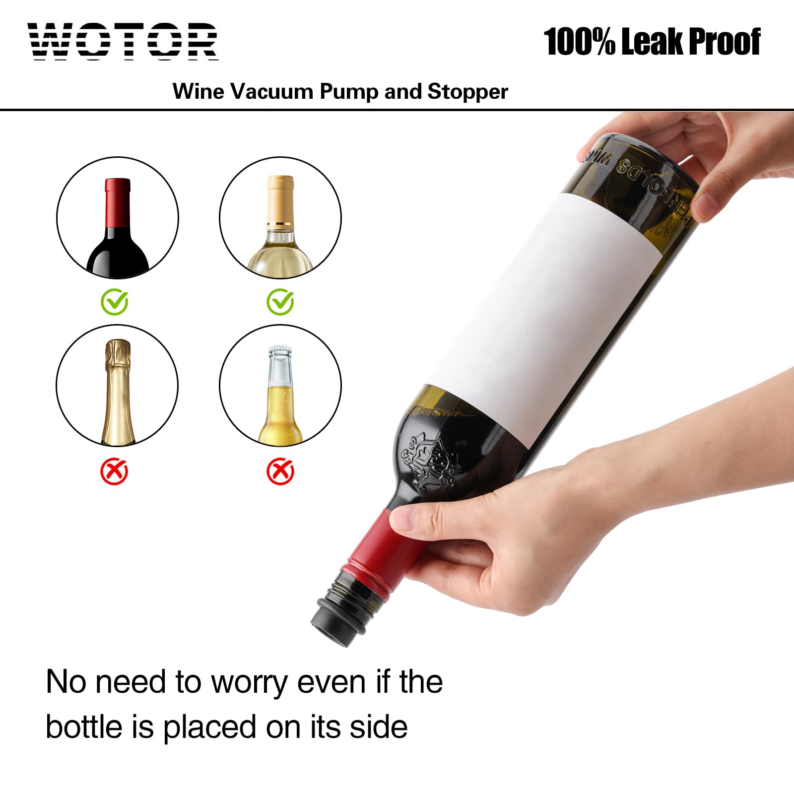 Tapón reutilizable WOTOR para botella de vino facilita almacenamiento en casa