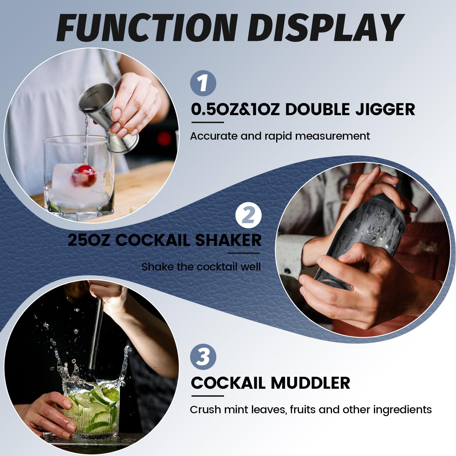 WOTTOR cuchara de bar para mezclar sabores de forma suave
