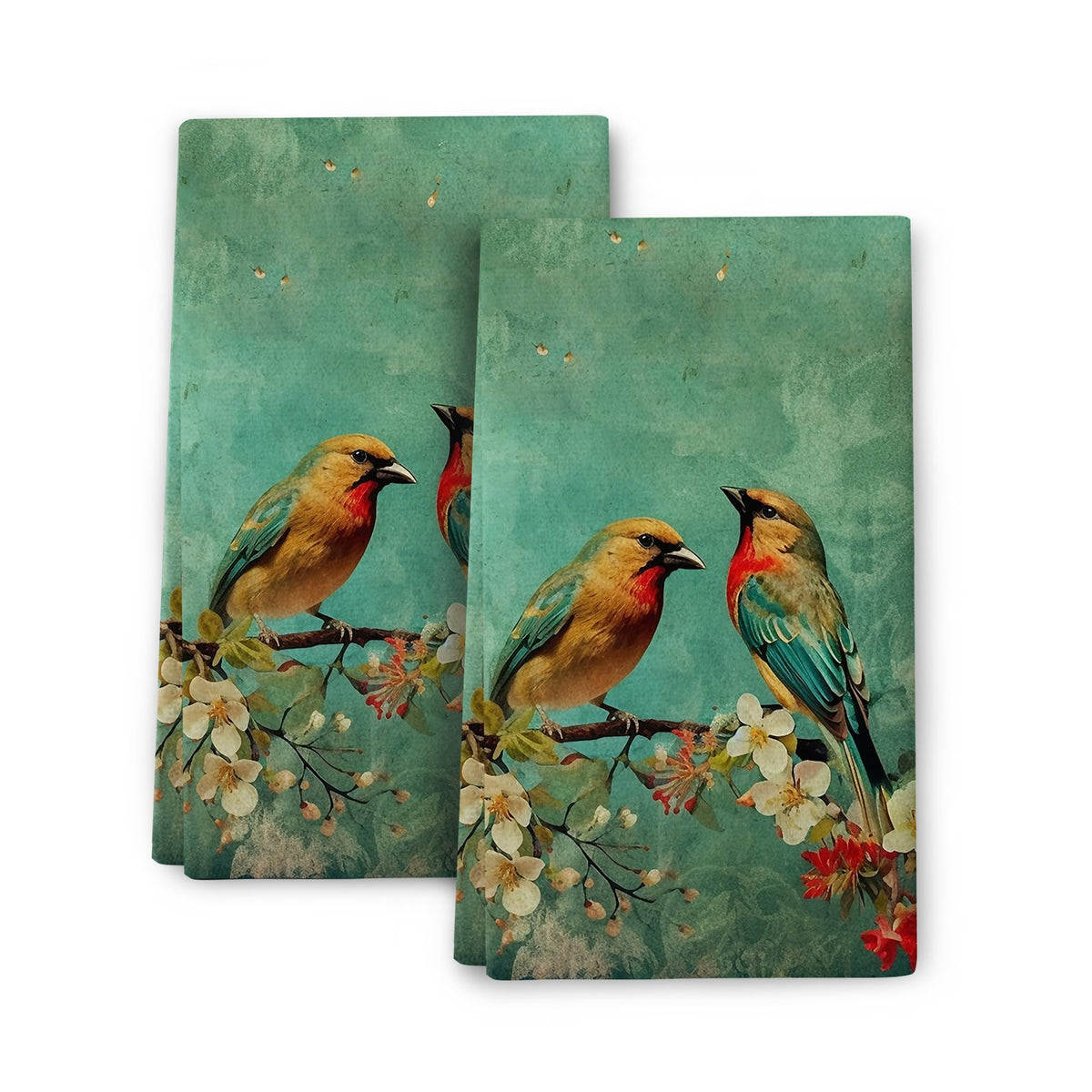 Toallas Wovoto aves verde, suave y absorbente para la cocina.
