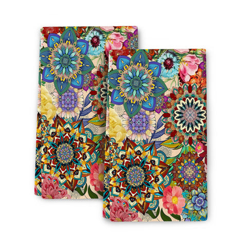 Toallas de cocina boho florales de Wovoto, decorativas y absorbentes para secar platos.