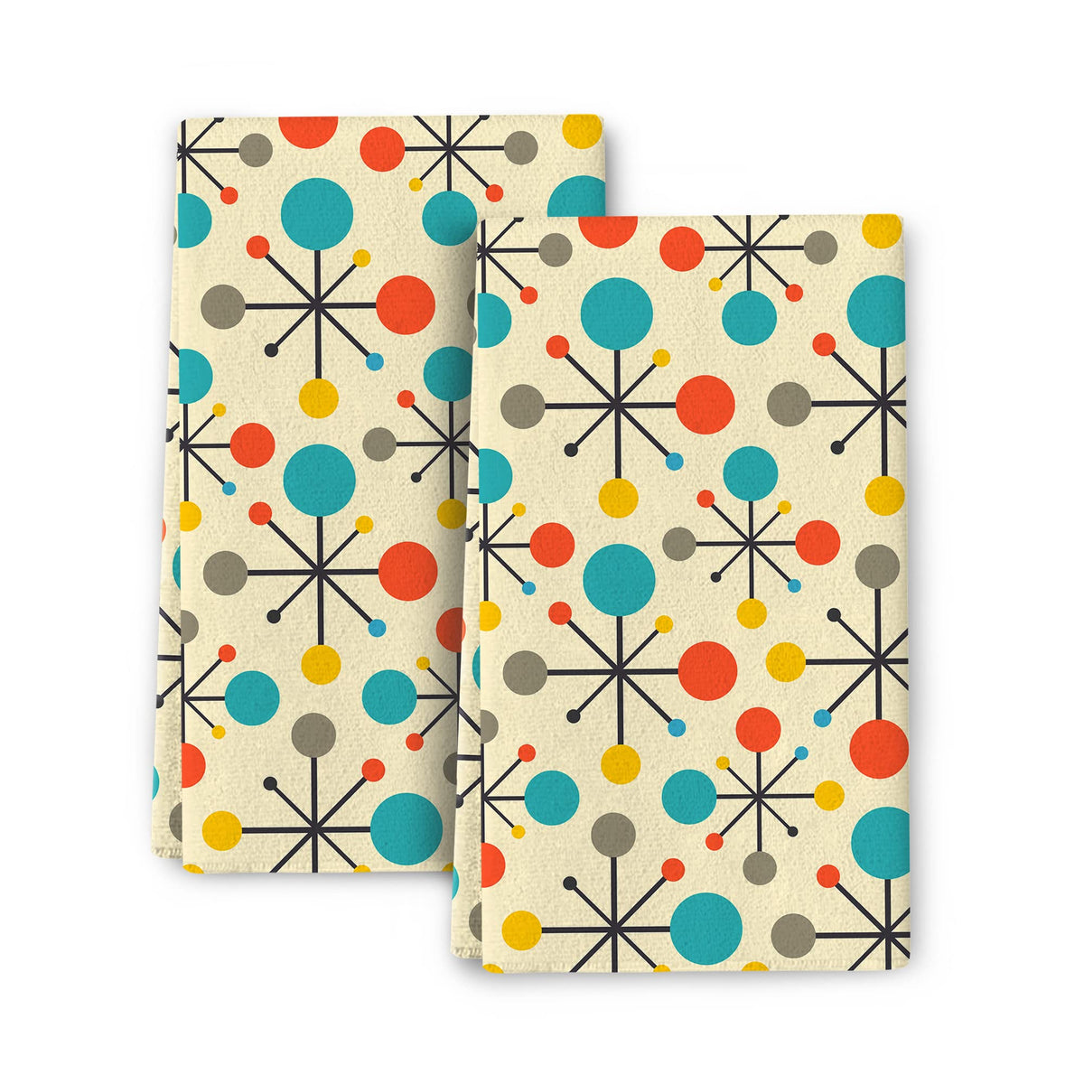 Toallas de cocina Wovoto en tono dorado retro, conjunto de 2 para decorar y secar.