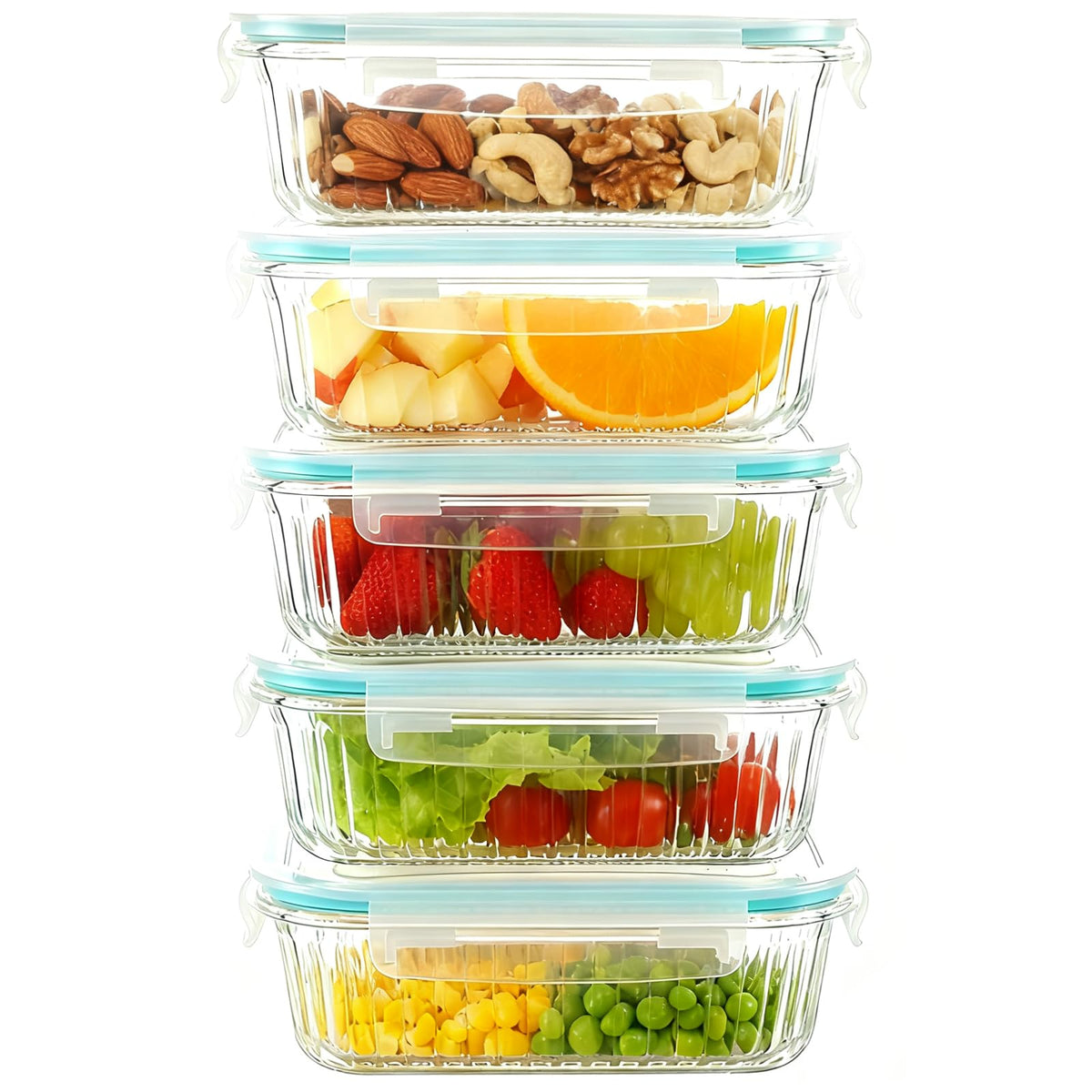 Conjunto WOVOW de contenedores de vidrio 36 oz, perfecto para porciones variadas