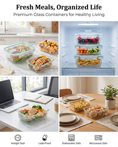 Pack de 5 contenedores WOVOW para planificar comidas