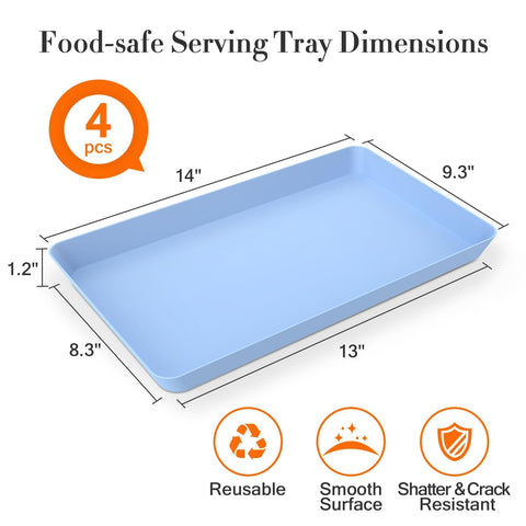 WOWBOX bandeja plástica resistente a golpes para servir comidas en fiestas.