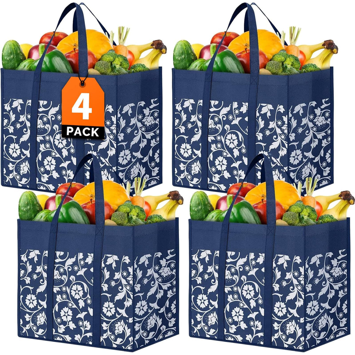 WOWBOX bolsa de mercado plegable azul, ideal para compras reutilizables