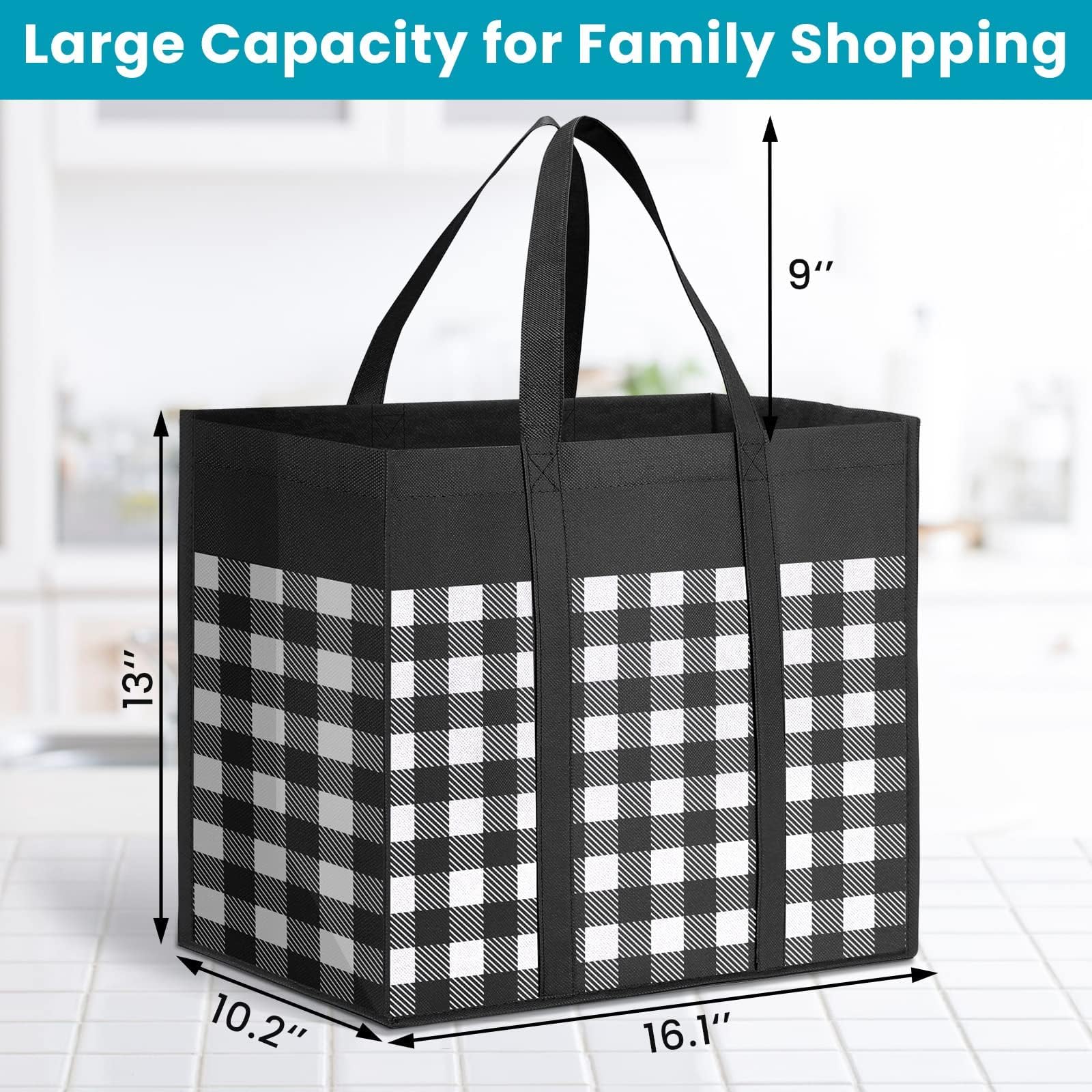 WOWBOX bolsa plegable con asas reforzadas para transporte estable.