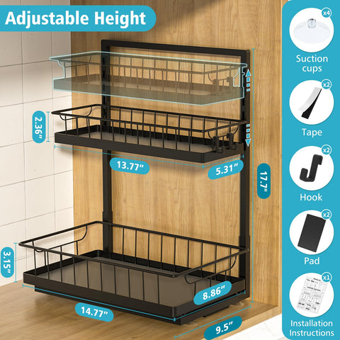 WOWBOX cajón deslizante doble para almacenamiento ordenado en la cocina.