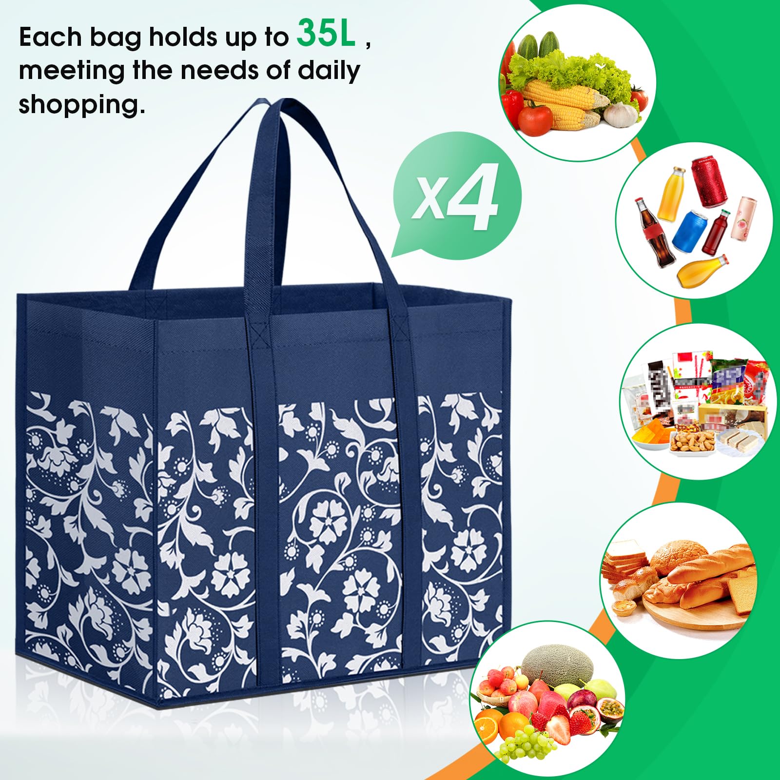 WOWBOX interior amplio 35 L, espacio para compras grandes