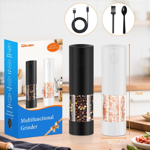 WOWBOX set multifuncional para sal, pimienta y especias con almacenamiento incluido.