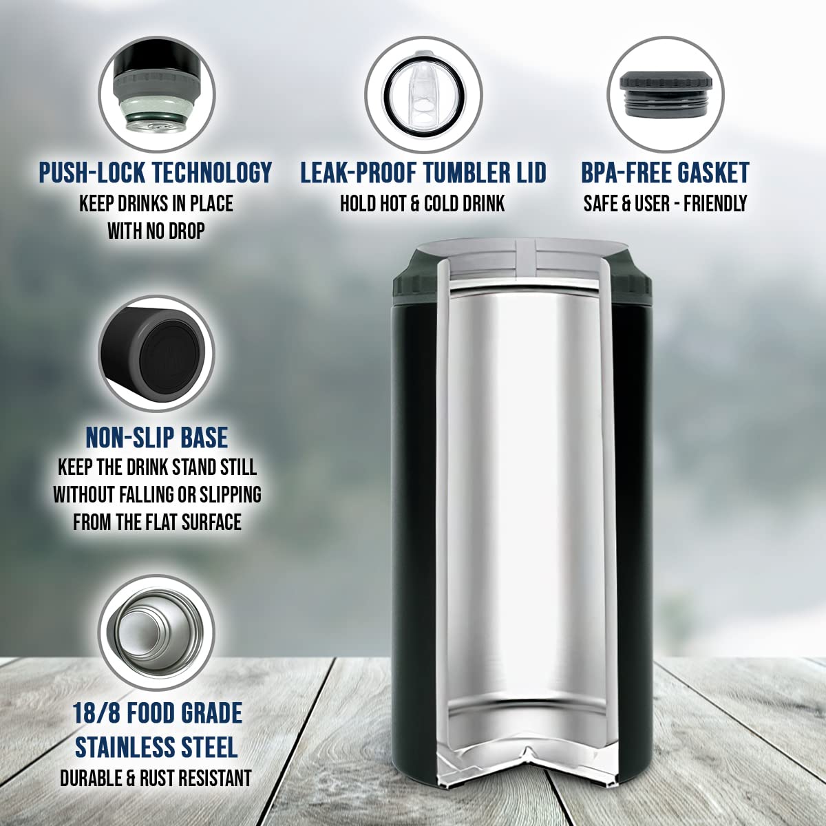 wowcugi acero inoxidable vaso aislado de doble pared para bebidas largas.