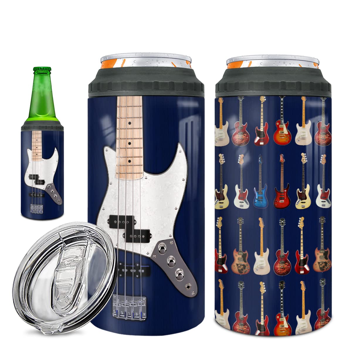 wowcugi vaso aislado 12oz con guitarra, mantiene bebidas frías o calientes por horas.