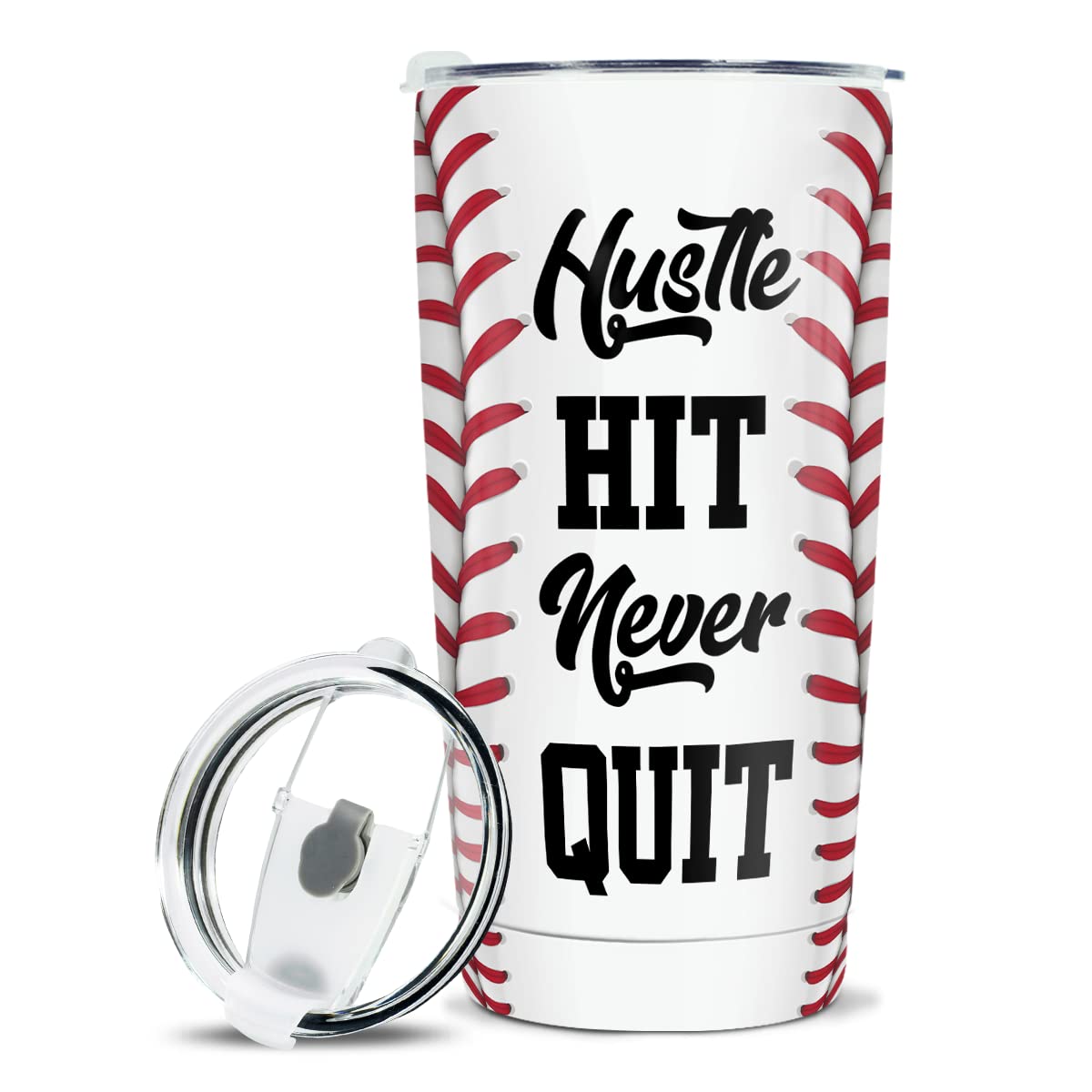 wowcugi vaso termico beisbol con tapa, ideal para viajes.