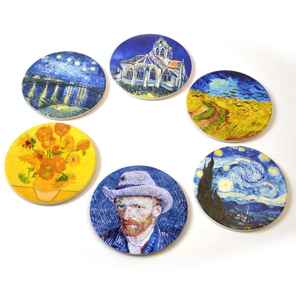 WOW DING posavasos Van Gogh Autorretrato, combina arte y practicidad.