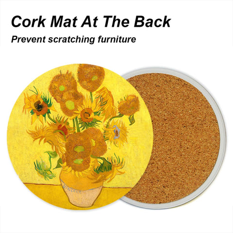 WOW DING posavasos Van Gogh El cuervo en el campo, absorbente y práctico.