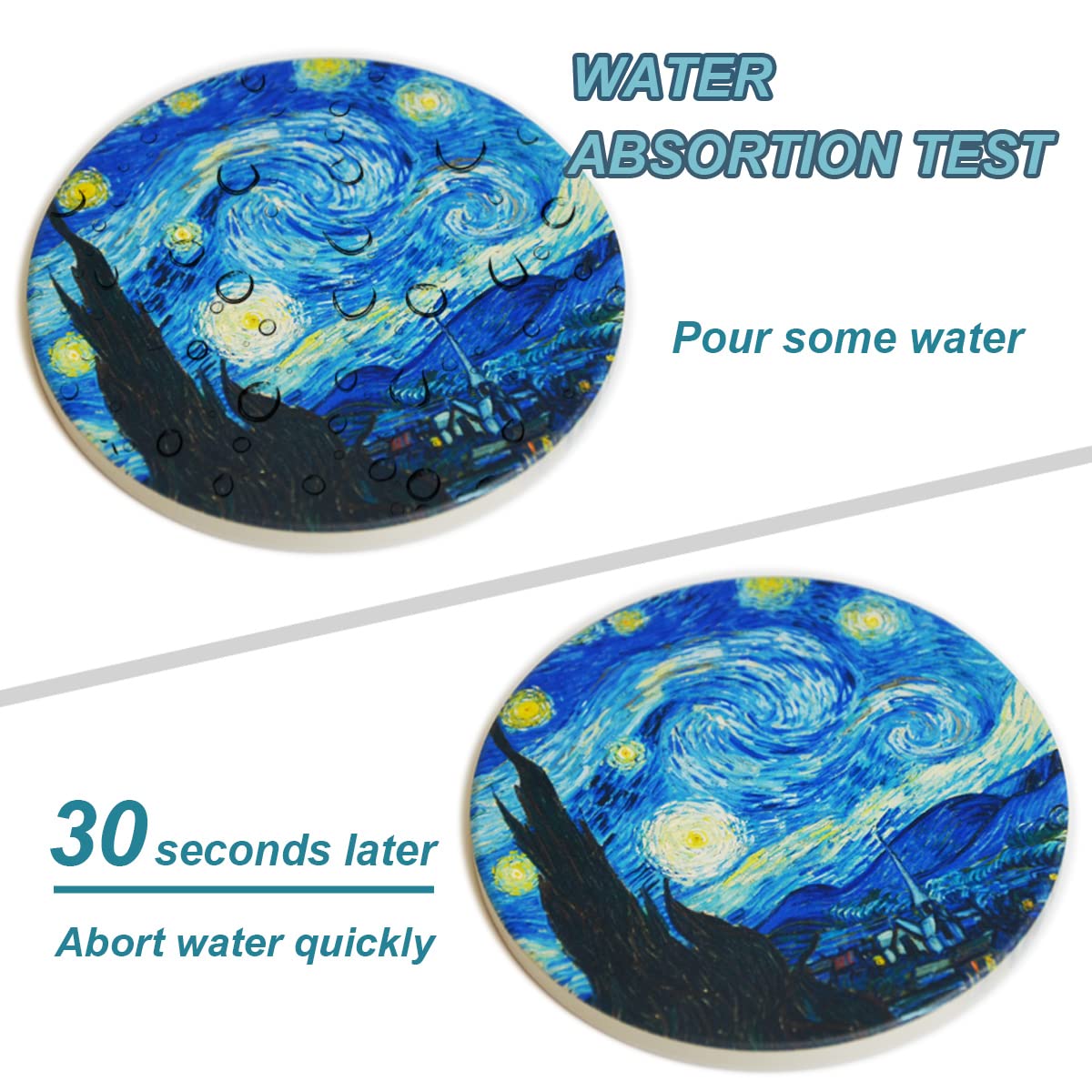WOW DING posavasos Van Gogh La Noche Estrellada, ideal para evitar manchas.