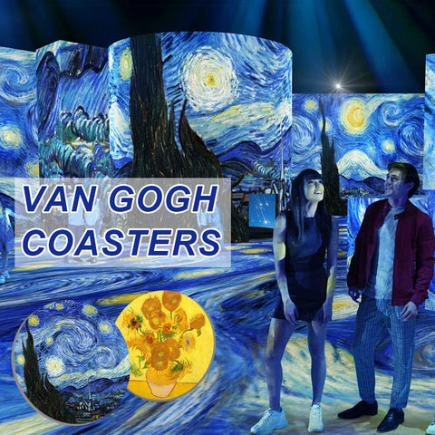 WOW DING posavasos Van Gogh Patrón extra, conjunto versátil para bebidas.