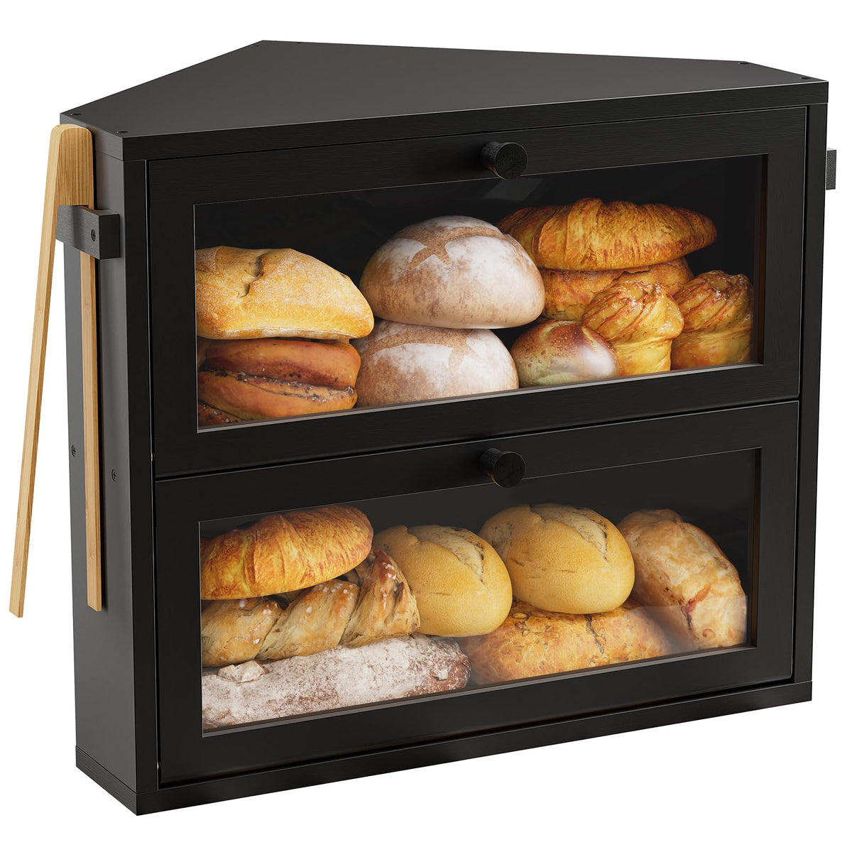 WOWLIVE Caja pan esquina en cocina mantiene pan al alcance y ordenado.
