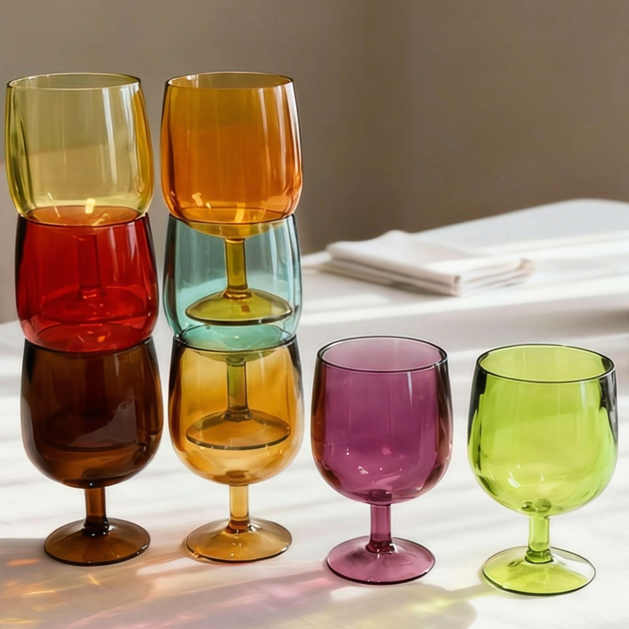 WowProLiv vasos de plástico con tallo 8,5 oz, duraderos para niños y fiestas.