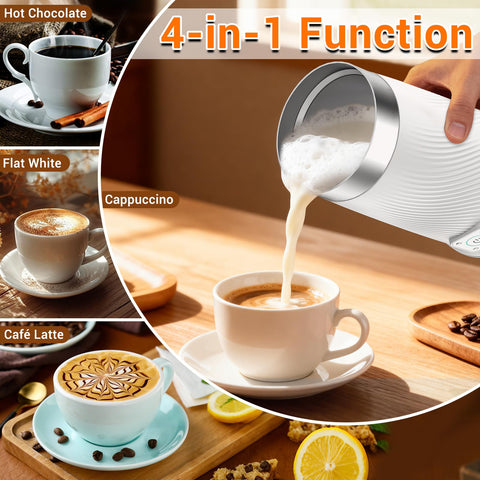 Wowteam batidora de leche, ideal para capuchino suave en casa.